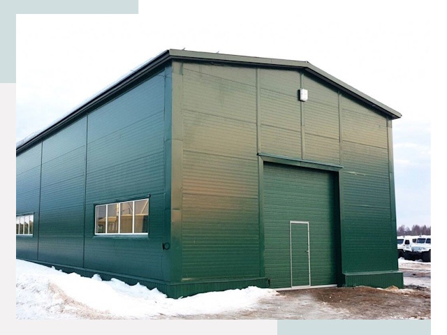 Двускатные ангары в Лесосибирске