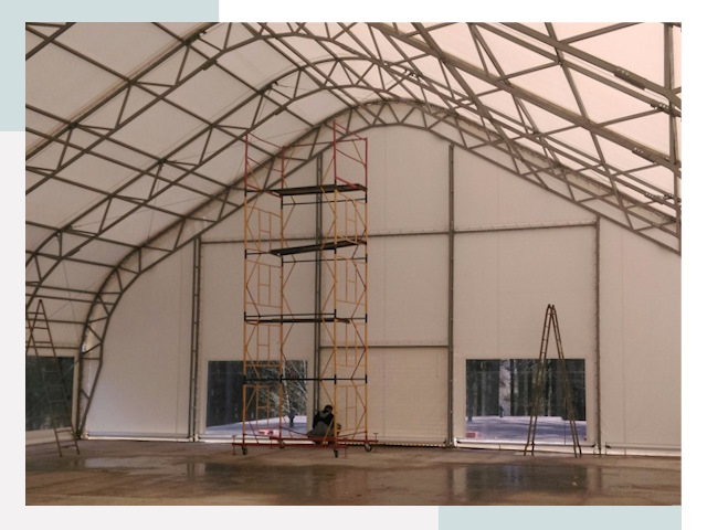 Шатровые ангары в Лесосибирске